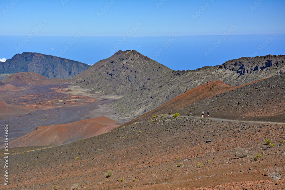View of the sacred Haleakala Crater summit on Maui island, Hawaii a U..S. National Park