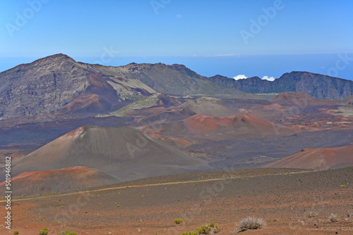 View of the sacred Haleakala Crater summit on Maui island, Hawaii a U..S. National Park © Ryan Tishken