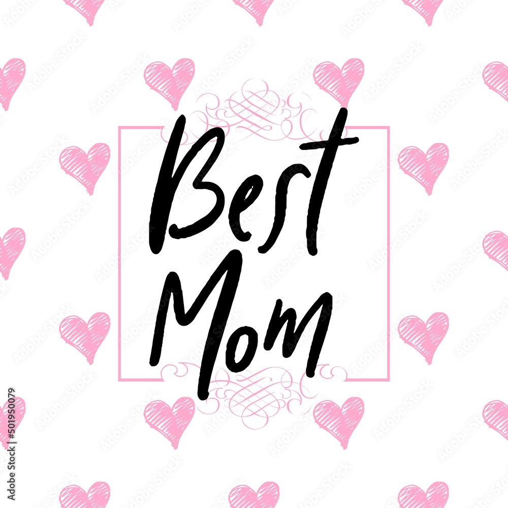 Happy Mother's Day Heart-Typocraphic illustration vector Calligraphy Background, celebration card,printable, ornaments celebrations, gift card invitation
