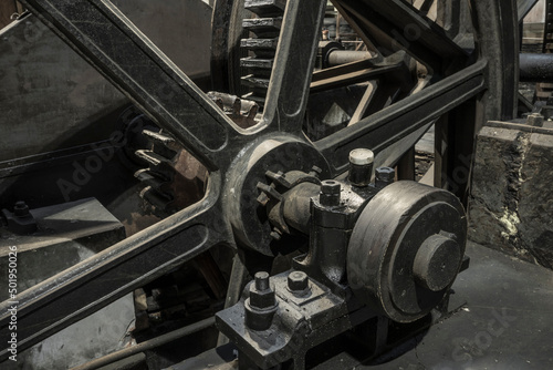 detail of a historic mining machine