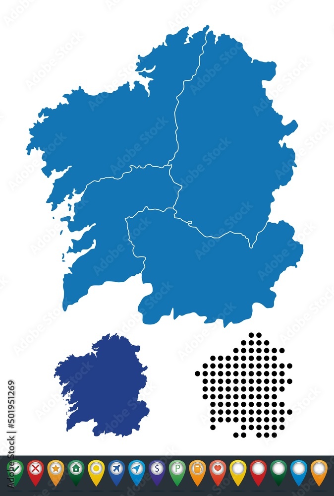 Set maps of Galicia province