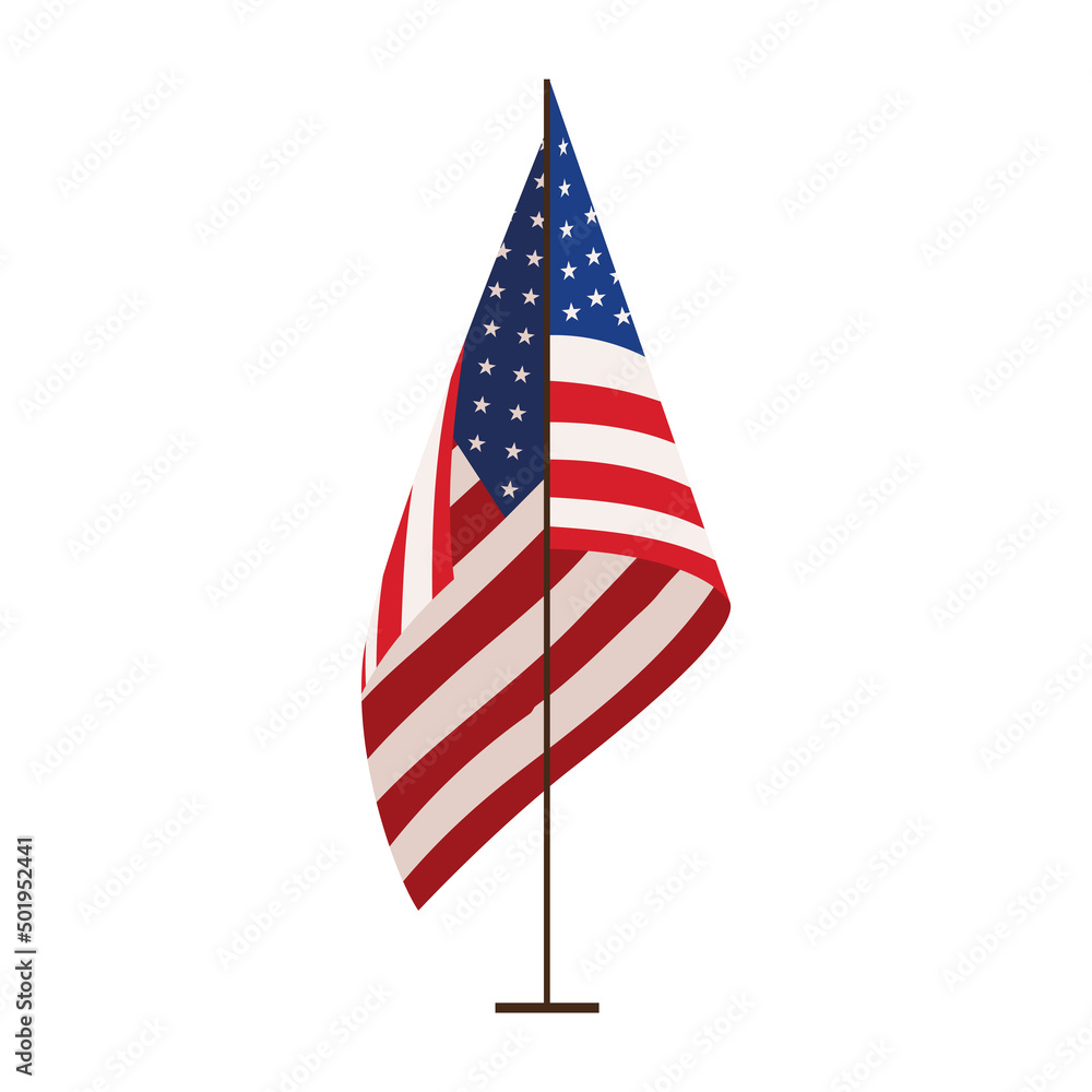 american flag with pole