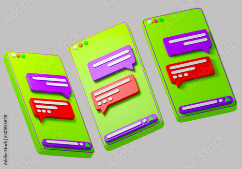 Phone set. SMS messenger co...