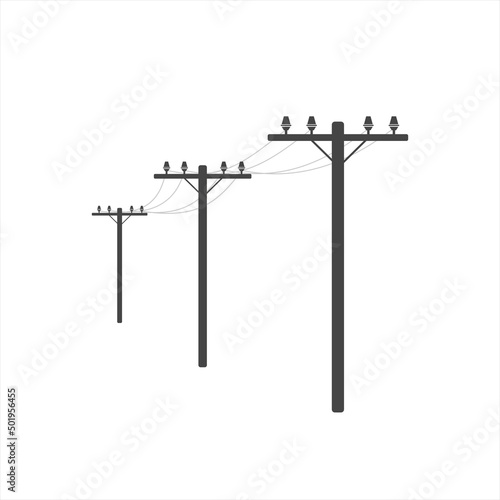 Connected Power lines Icon illustration vector