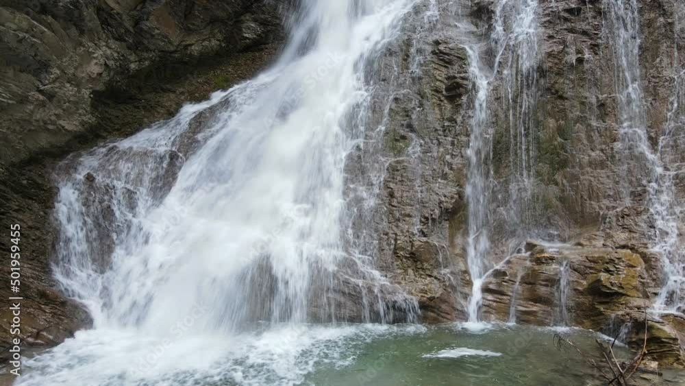 Bottom of the tranquil and scenic Margaret Falls located in the popular Herald Provincial Park of British Columbia, Canada. Static wide angle shot Bottom of the tranquil and scenic Margaret Falls located in the popular Herald Provincial Park of British Columbia, Canada. Static wide angle shot