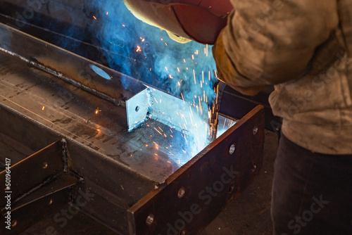 metal sawing close up