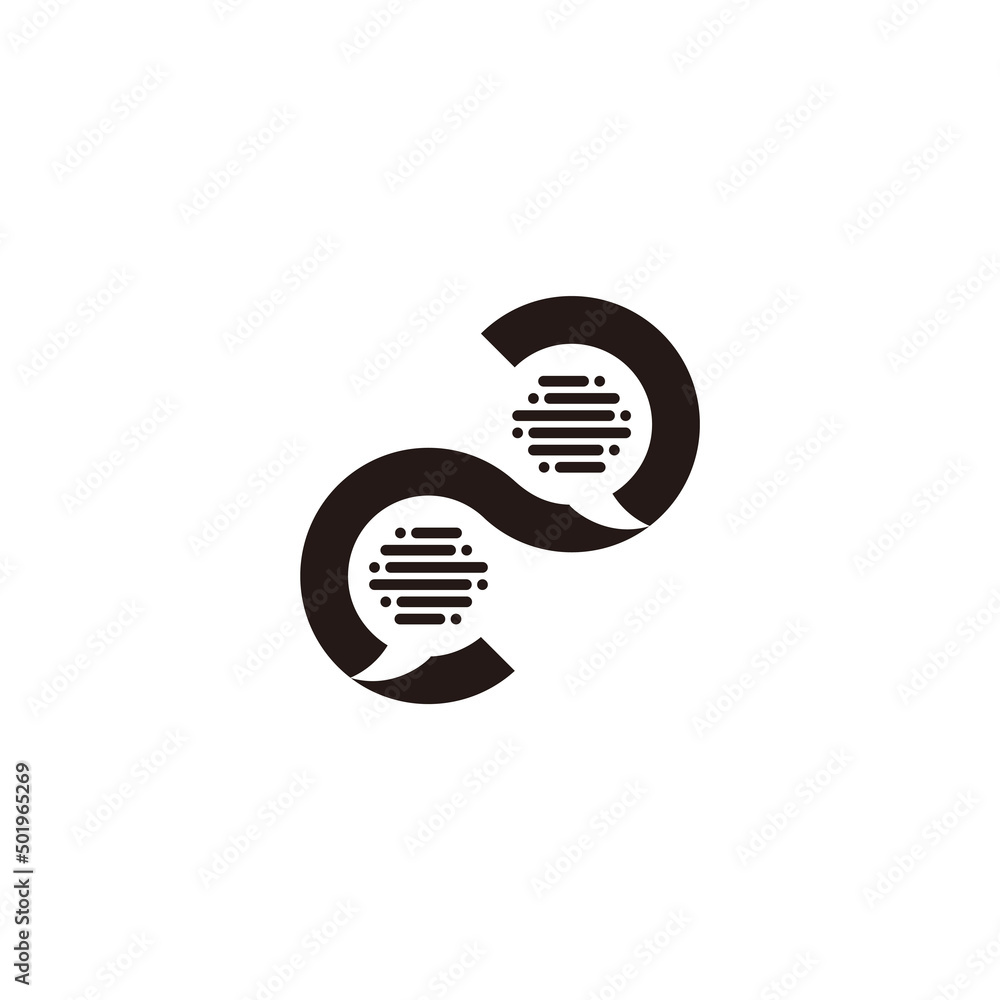two bubble talk communication symbol simple geometric logo vector two bubble talk communication symbol simple geometric logo vector