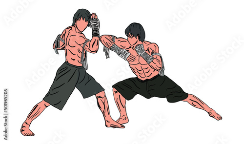 illustration of Muaythai Vector design modern