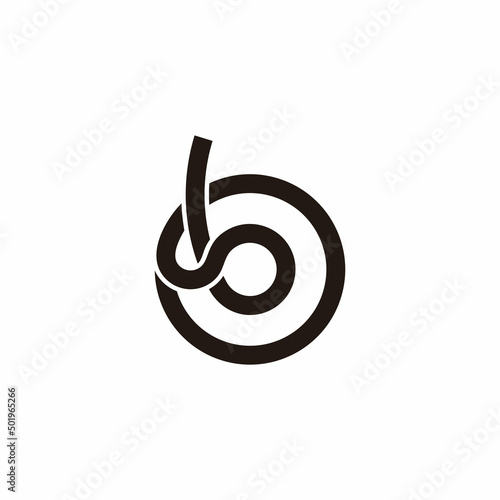 letter b circles linked linear loop line logo vector