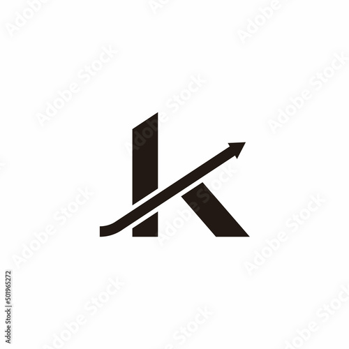 letter k arrow up line geometric finance logo vector
