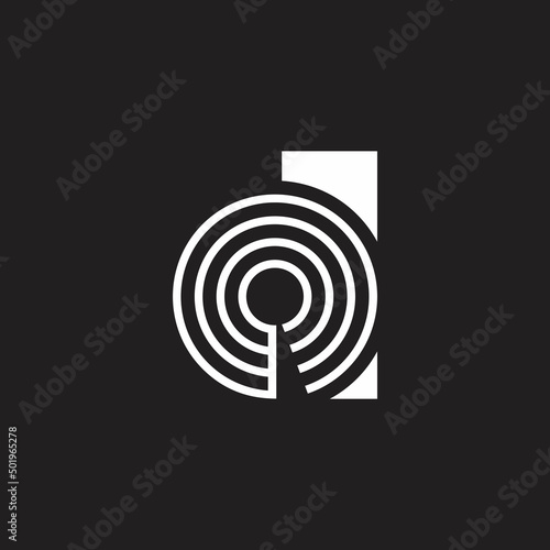 letter d circle motion linear round logo vector