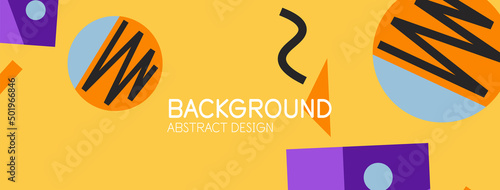 Abstract background. Blocks, lines, triangles, circles composition. Techno or business concept for wallpaper, banner, background, landing page