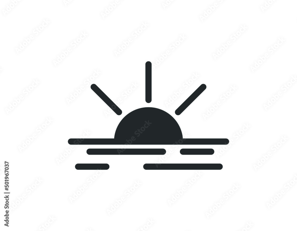 Sun and sea water icon design. vector illustration
