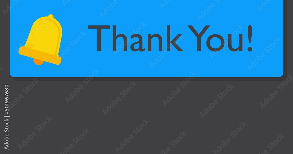 Thank You Text on notification bubble from portable information device screen. Mobile app message, connection, communication concept. Animated video. Thank You Text on notification bubble from portable information device screen. Mobile app message, connection, communication concept. Animated video.