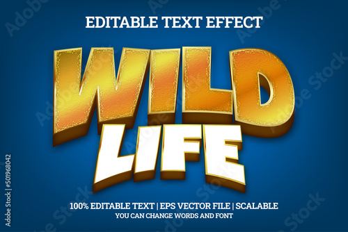 wild life 3d text editable effect