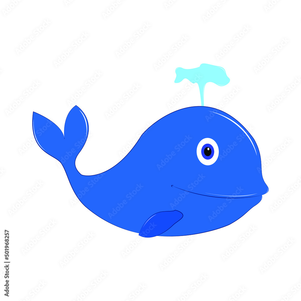 A cute blue whale cartoon vector illustration A cute blue whale cartoon vector illustration