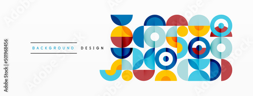 Colorful circle abstract background. Minimal geometric template for wallpaper, banner, presentation