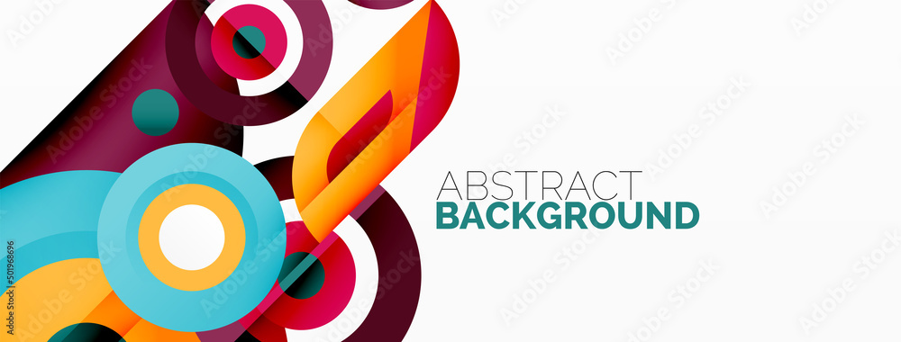 Obraz premium Rings and circles geometric abstract background for wallpaper, banner, backdrop