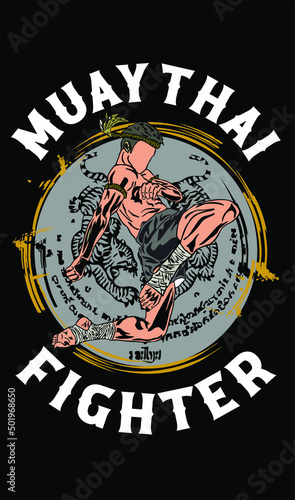 illustration of muaythai t shirt vector