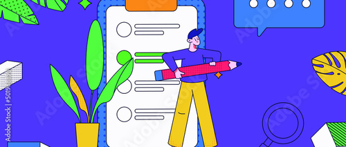 Reading character flat vector concept operation illustration
