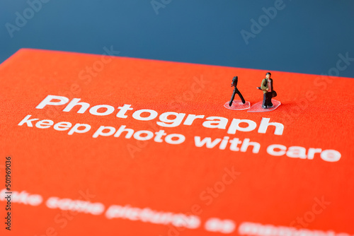 Photographers and photo album. photo