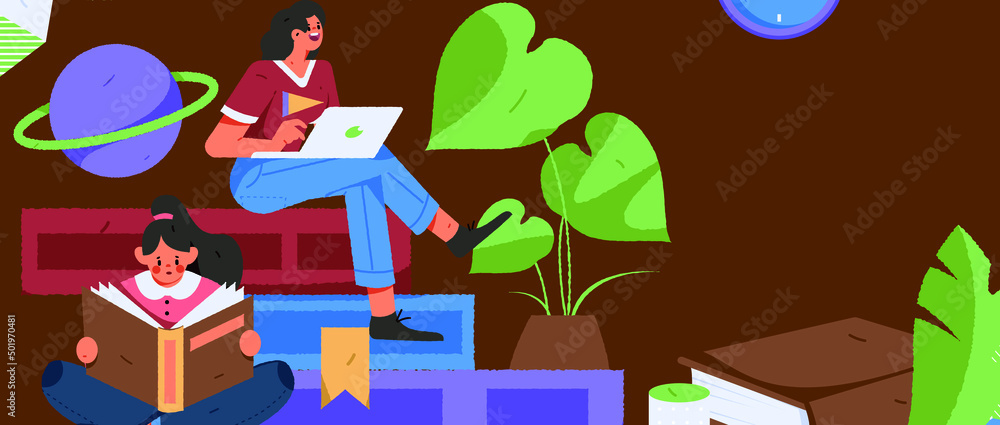 Reading character flat vector concept operation illustration
Reading character flat vector concept operation illustration