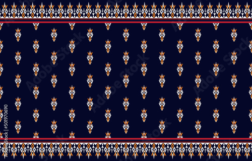 ethnic design abstract background. Seamless pattern in tribal,
folk embroidery, Ikat art design. Aztec geometric art ornament print.
Design for carpet, wallpaper, clothing, wrapping, fabric, cover
