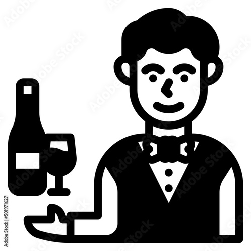 sommelier glyph icon