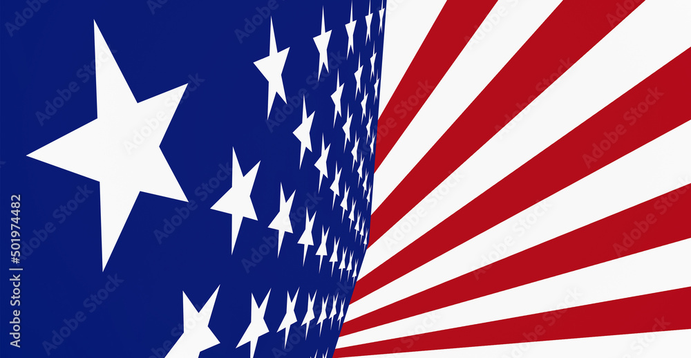 Illustration image of American (USA) flag - 3D rendering Illustration image of American (USA) flag - 3D rendering