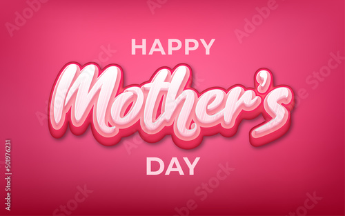 Happy mother's day editable text effect with 3d love heart shape