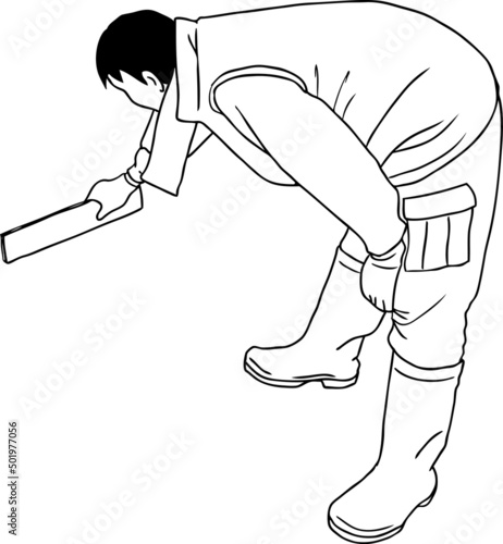 計測する男性