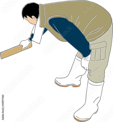 計測する男性