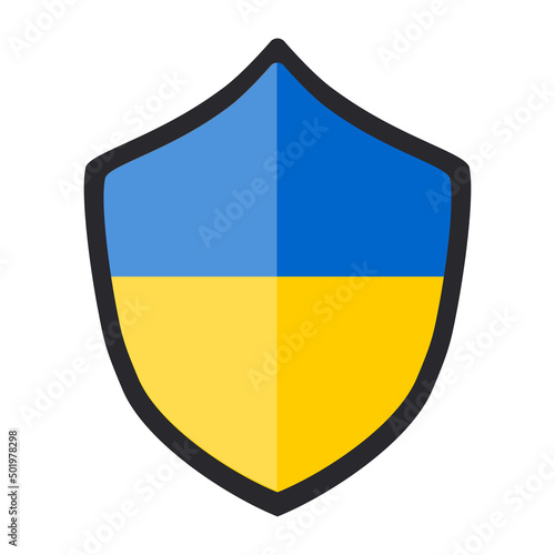 Shield in blue and yellow on a white background. Free Download Shield in blue and yellow on a white background. - GFXLoad