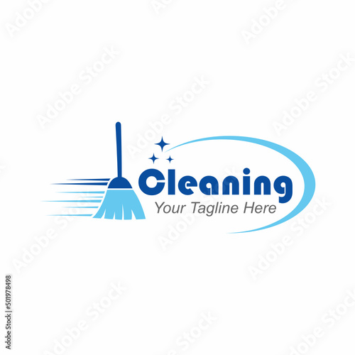 broom clean vector logo