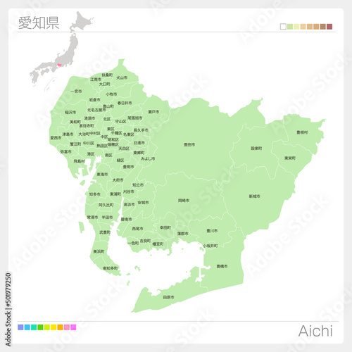 愛知県の地図・Aichi Map