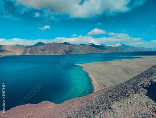 Pangong Lake in Ladakh, India blue salty lake, world 's highest