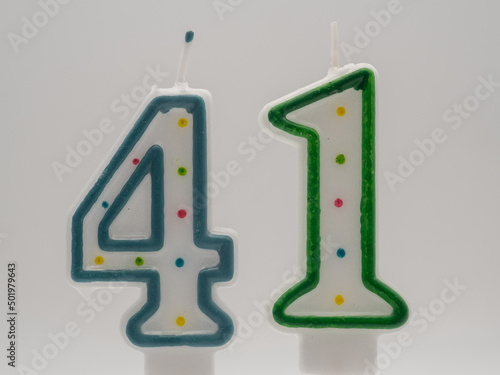 Birthday candles - numbers on a white background