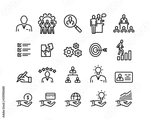simple icon business corporate, black lines design