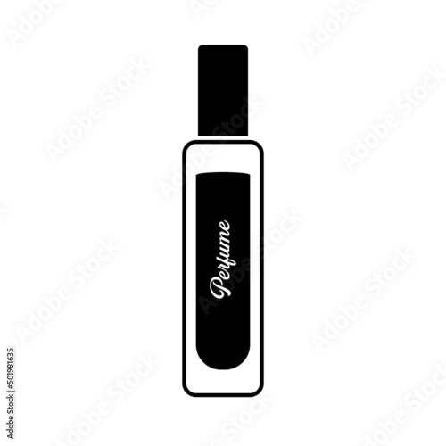 Perfume Silhouette. Black and White Icon Design Element on Isolated White Background