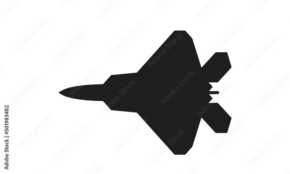 f-22 raptor fighter jet icon. us army symbol. isolated vector image for