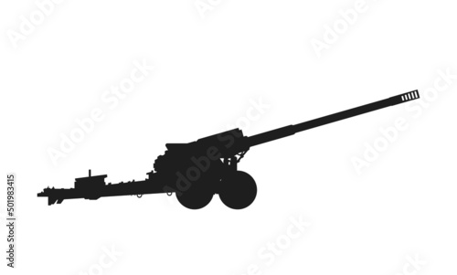 2A36 giatsint-b artillery gun. howitzer and artillery system. isolated vector image for military web design