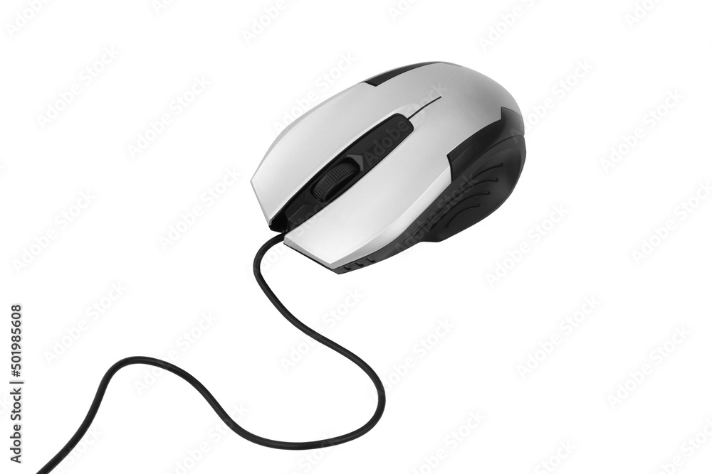 Silver computer mouse isolated on white background Silver computer mouse isolated on white background