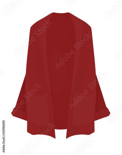 Woman red cardigan. vector illustration