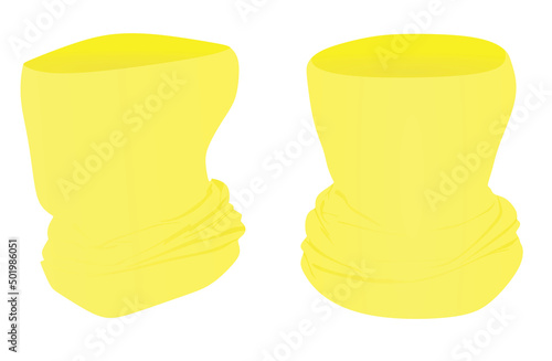Yellow bandana scarf. vector illustration