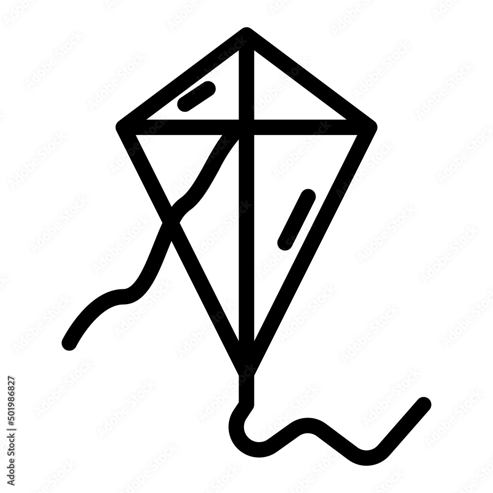 Kite icon vector line style design Kite icon vector line style design
