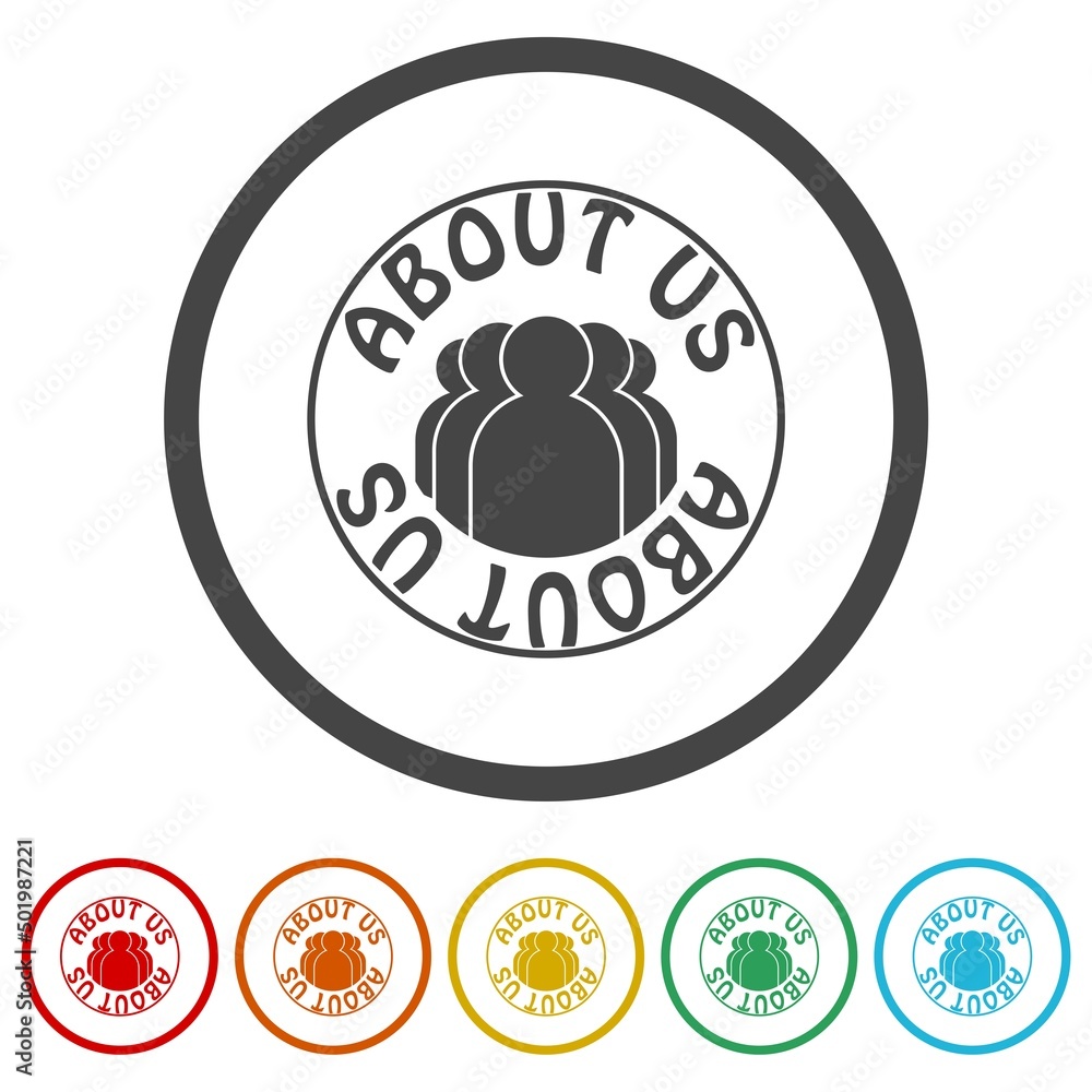 About us web page icon. Set icons colorful About us web page icon. Set icons colorful