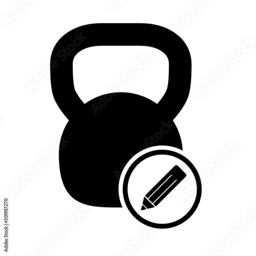 Kettlebell icon, fitness sport symbol, iron equipment vector illustration, workout heavy training web mark