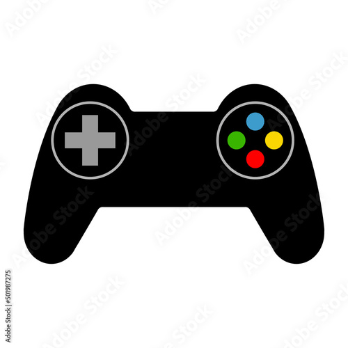 Console gaming gamepad icon, joystick gadget technology button vector illustration, play fun game