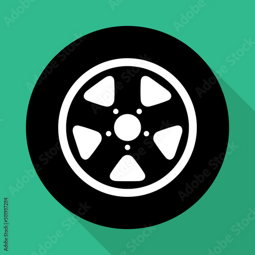 Auto car wheel icon, vehicle tire rim symbol, automotive race sport sign vector illustration