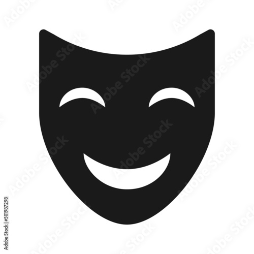 Theater face mask icon, emotion actor comedy and drama symbol, festival sign vector illustration